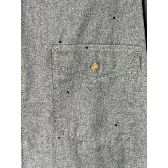 Urban Pipeline Mens XXL Button Up Long Sleeve Shirt Triangle Print Blue - Picture 5 of 6